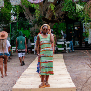 Green Mid Length Crochet Dress